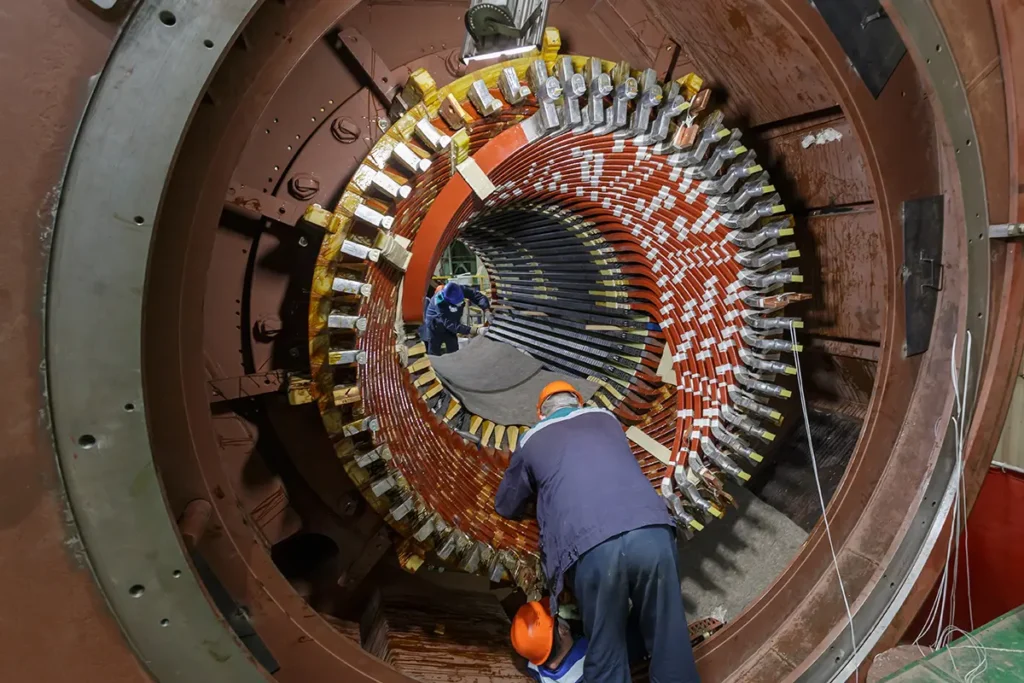 Stator slot motor in repair shops