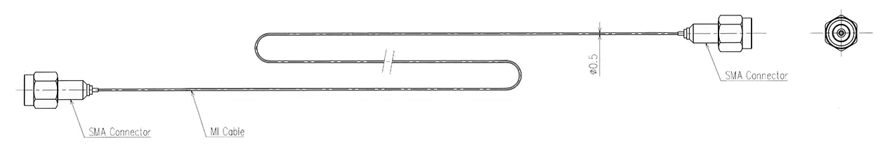 Technical drawing cryogenic coaxial cable